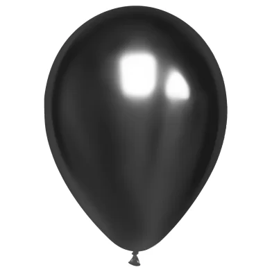 Baloane MESHU, 30 cm, crom, negru, 50 bucati