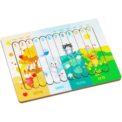 Puzzle din lemn ТРИ СОВЫ "Anotimpuri", 12 elemente