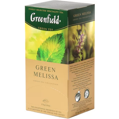Ceai GREENFIELD Green Melissa, 25 pachetele de 1.5gr