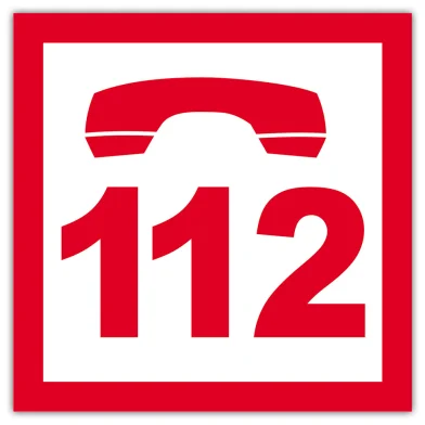 Наклейка "112", 20x20 см