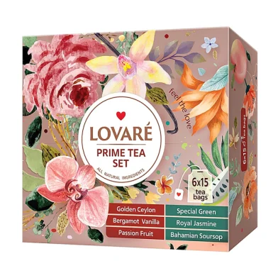 Чай LOVARE Set PRIME TEA, 90 пакетиков по 2 г