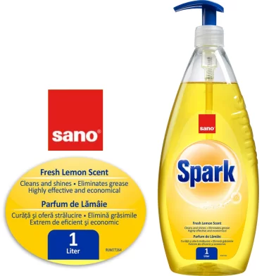 Средство для посуды SANO Spark, лимон, 1 л