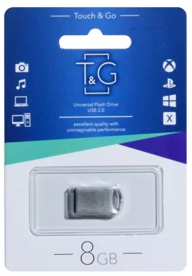 Flash USB2.0 T&G 105 Mini, 8 GB, metal argintiu