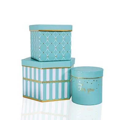 Cutie p-u cadouri For You carton, turcuaz, D13 cm