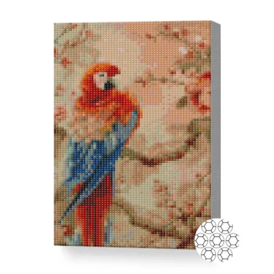 Mozaic cu diamante NEW WORLD Papagal 20x30cm pinza