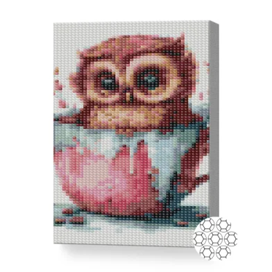 Mozaic cu diamante NEW WORLD Bufniță 20x30cm pinza