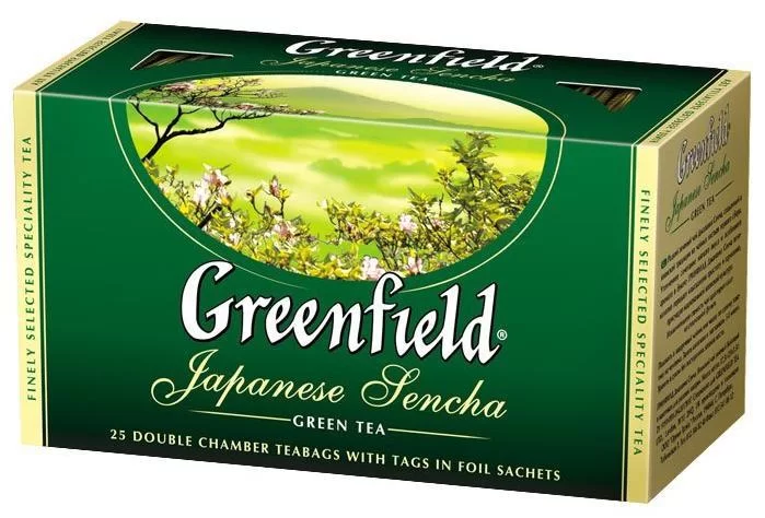 Ceai GREENFIELD Green Jasmin, 25 pachetele de 2gr