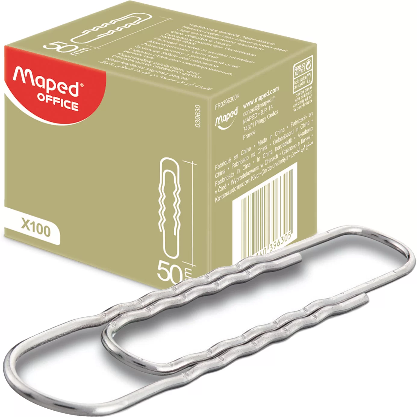 Agrafe MAPED ondulate, 50mm, 100 bucati