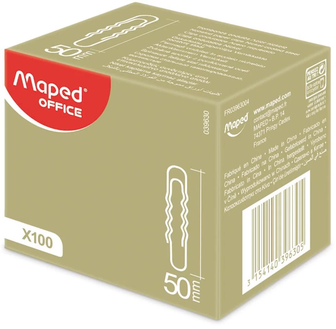 Agrafe MAPED ondulate, 50mm, 100 bucati