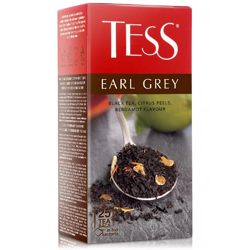 Чай TESS Earl Grey, 25 пакетиков по 2 г
