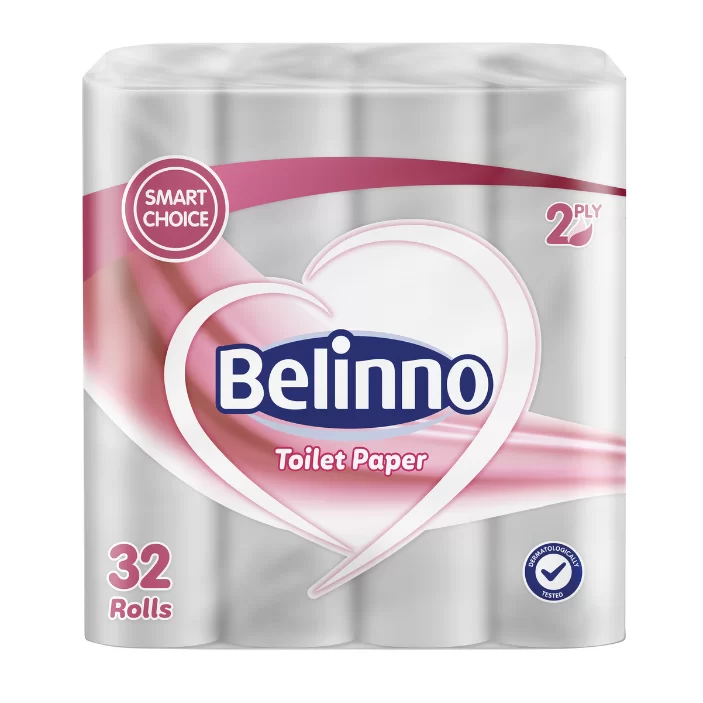 Бумага туалетная BELINNO 2-слойная, 18.45 м, 32 рулона