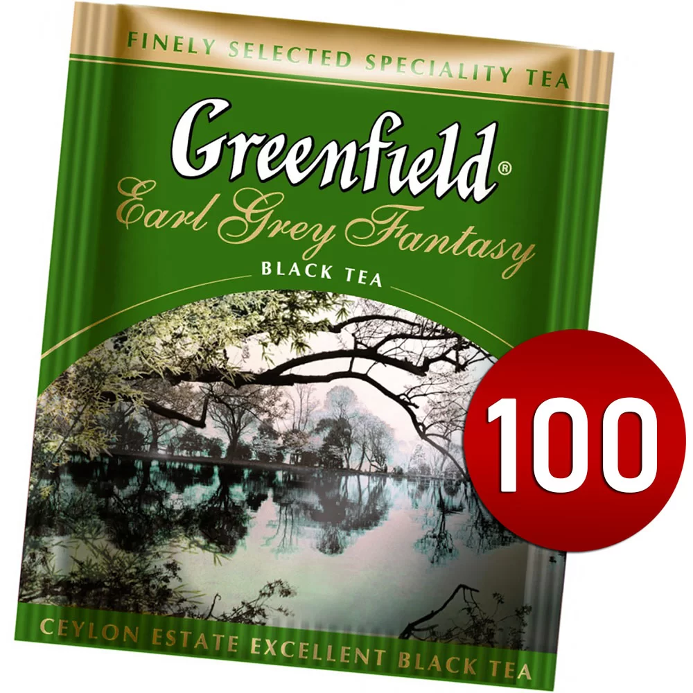 Ceai GREENFIELD Earl Grey, 100 pachetele de 2gr, c/m