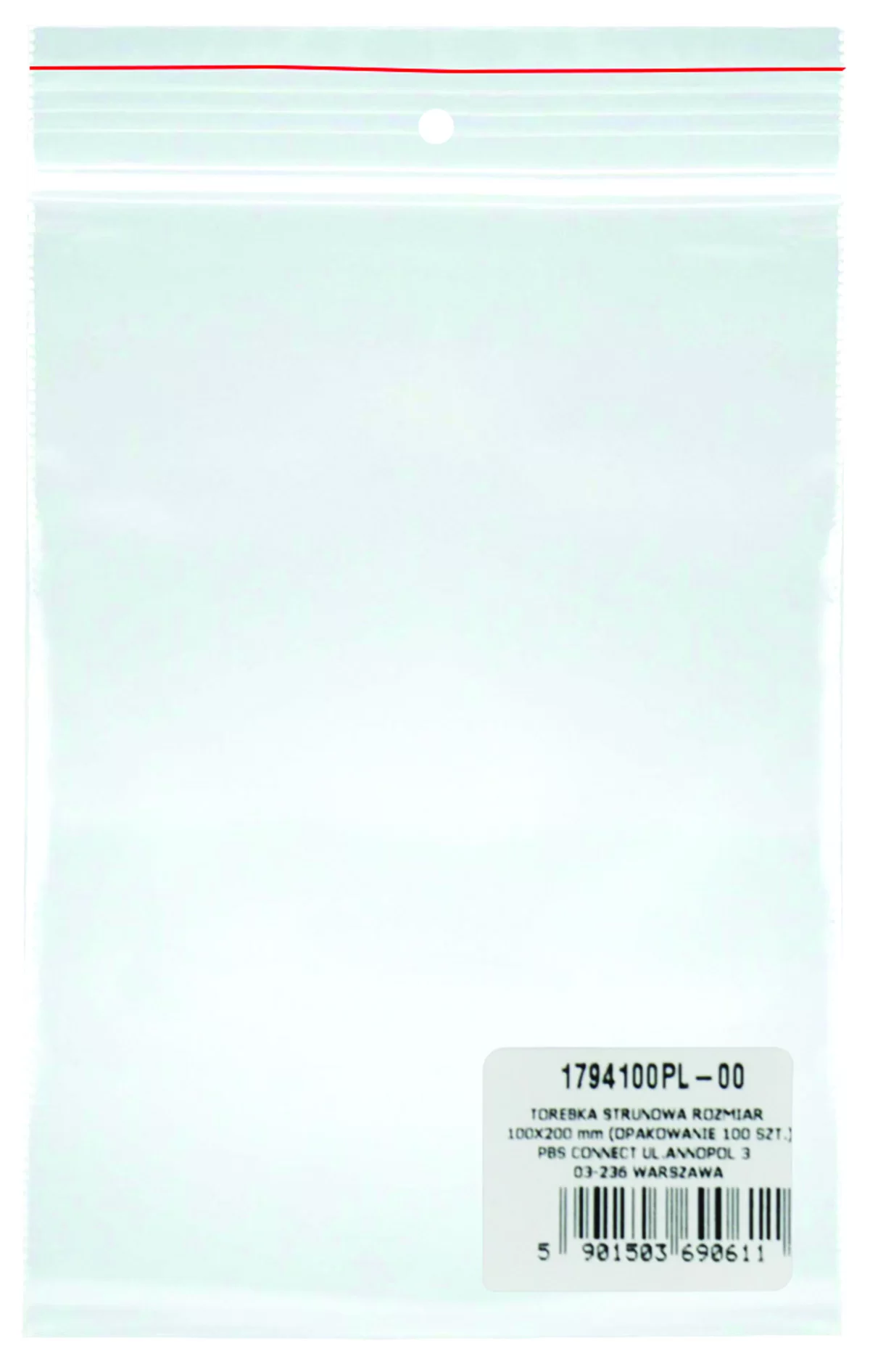 Pungi din plastic OFFICE PROD 100x200mm, fermoar, 100buc