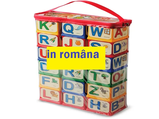 Set cuburi "Alfabet" din plastic 18buc rum