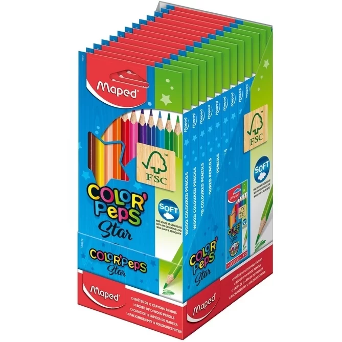 Creioane colorate MAPED Star, 12 culori
