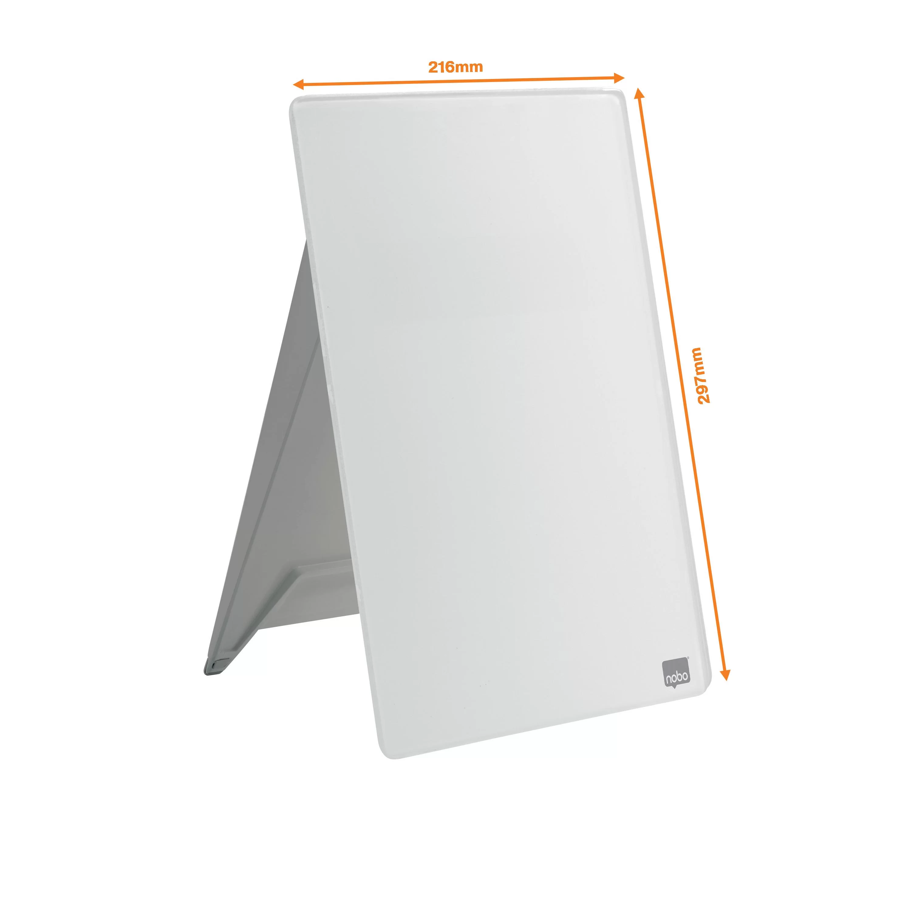 Tabla din sticla NOBO Pro A4, p-u birou, alba