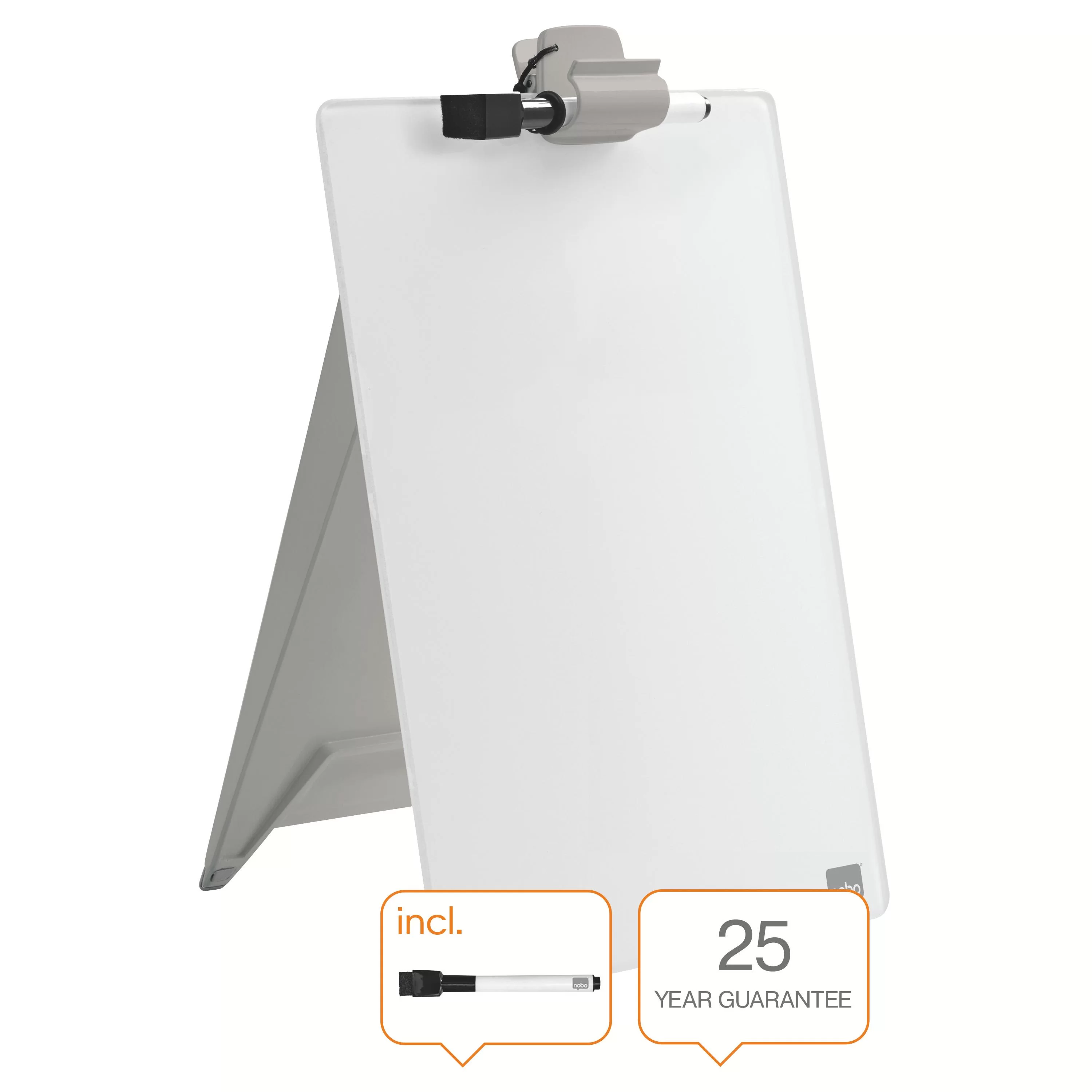 Tabla din sticla NOBO Pro A4, p-u birou, alba