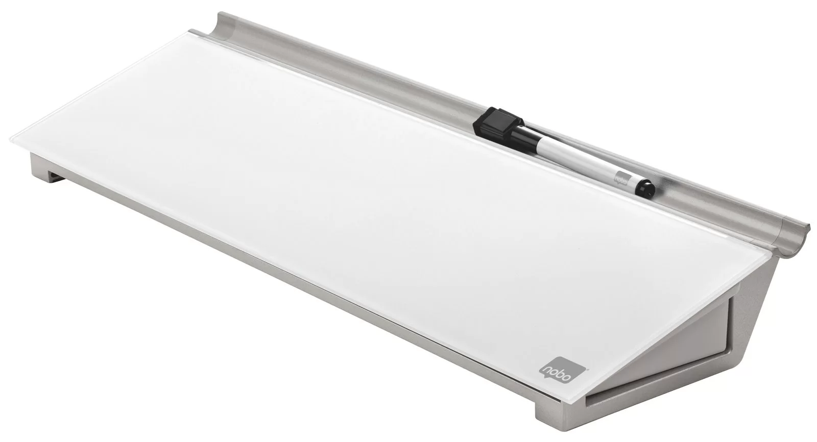 Tabla din sticla NOBO Pro 45х14 cm, p-u birou, alba
