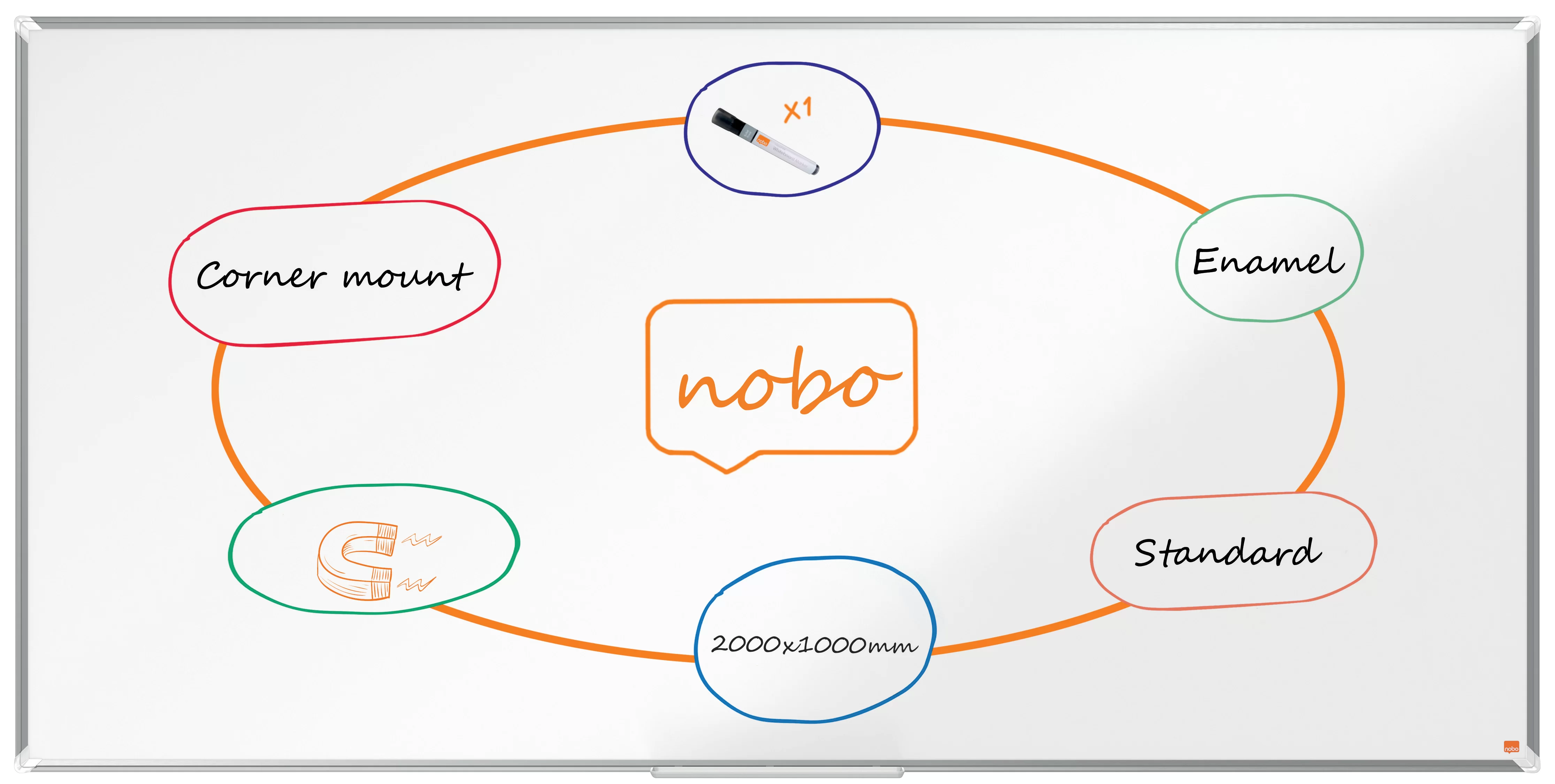 Доска магнитно-маркерная NOBO Premium Plus 200x100см
