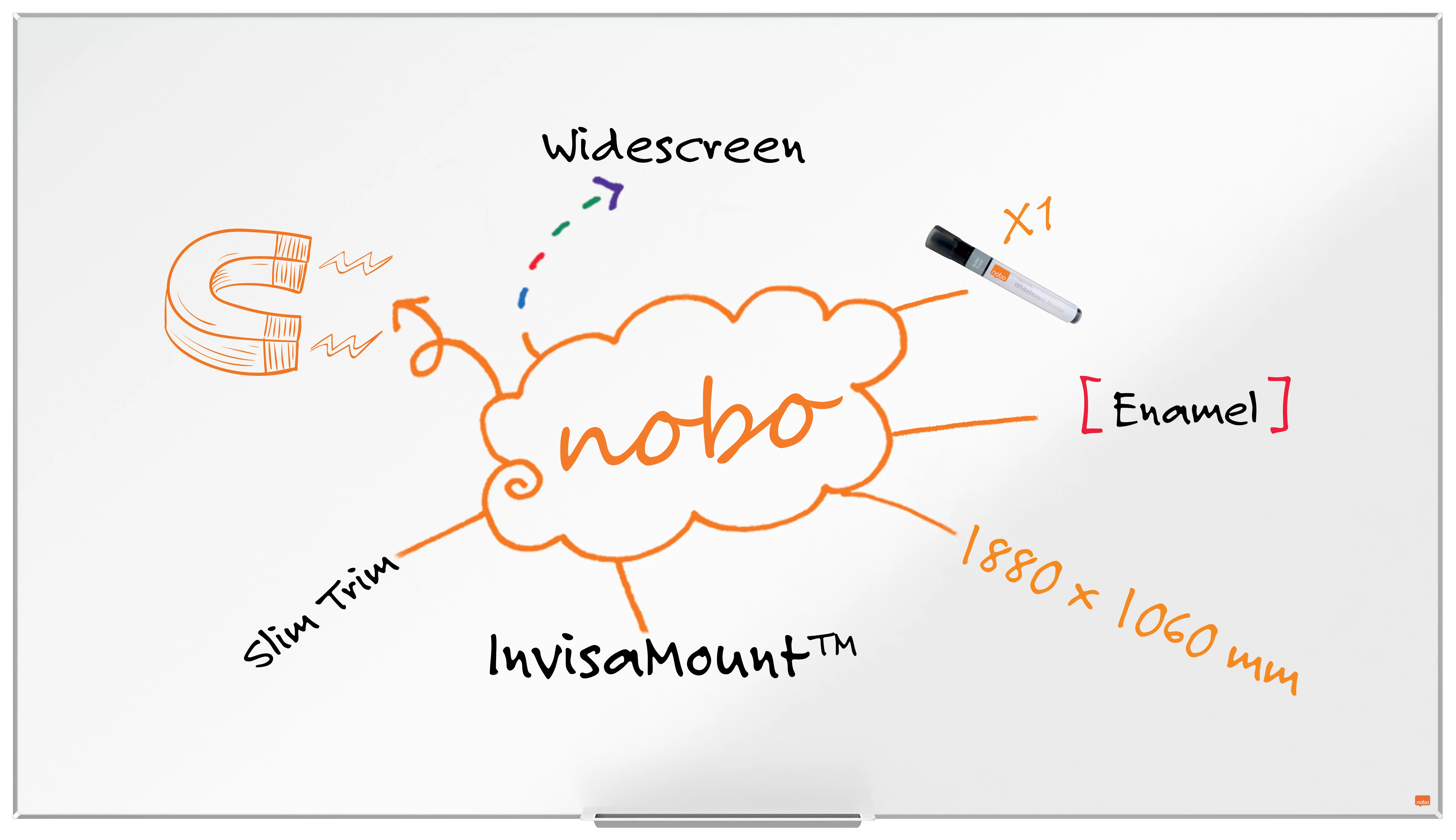 Доска магнитно-маркерная NOBO Pro 188x106см