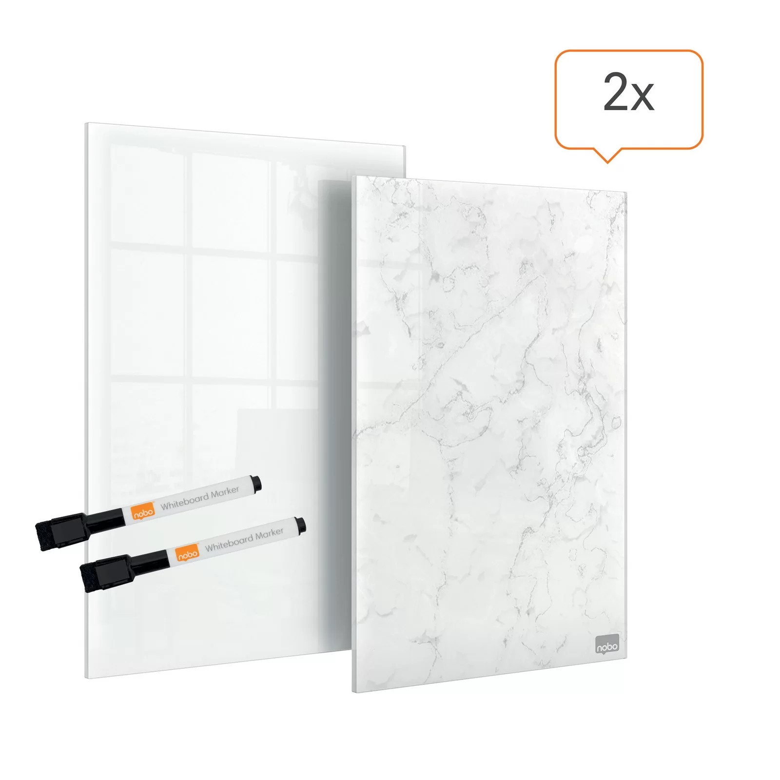 Tabla din sticla NOBO Pro 23х15.2 cm, p-u birou, 2 buc.