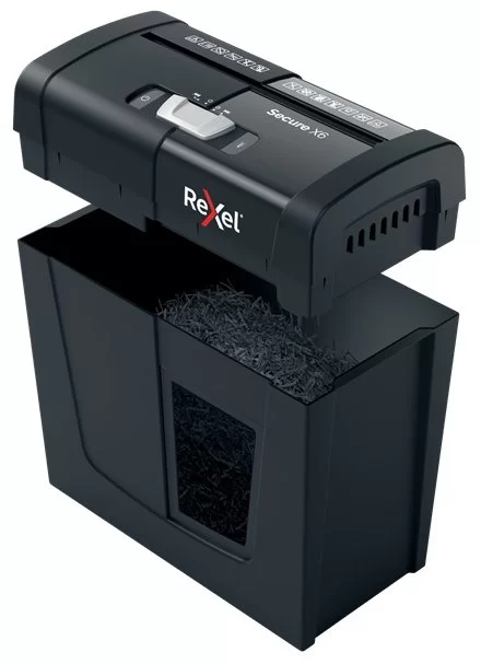 Distrugator REXEL Secure X6 P4, 6 foi, 10l Cross Cut