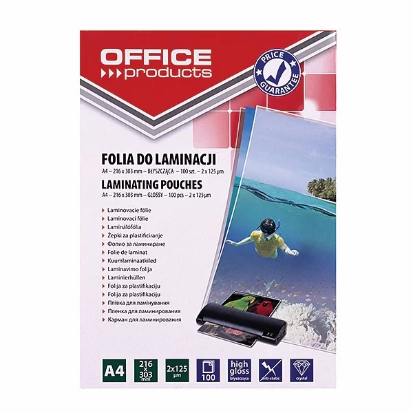 Folii pentru laminare OFFICE PROD A4, 125mic, 100 foi