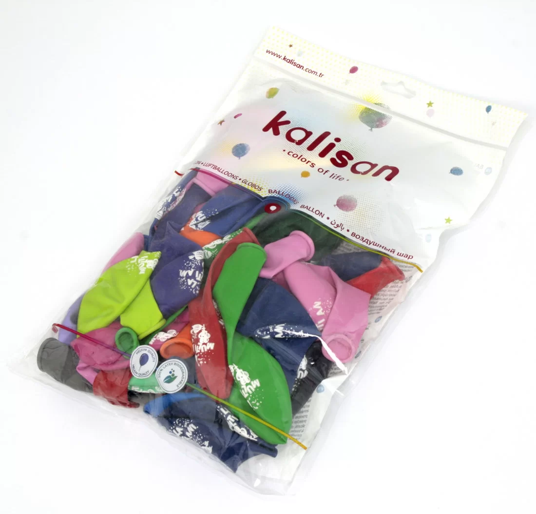 Baloane colorate cu desen P2SM 30cm , 50 bucati