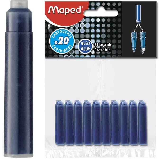 Patrone cerneala MAPED, 20 bucati, albastru