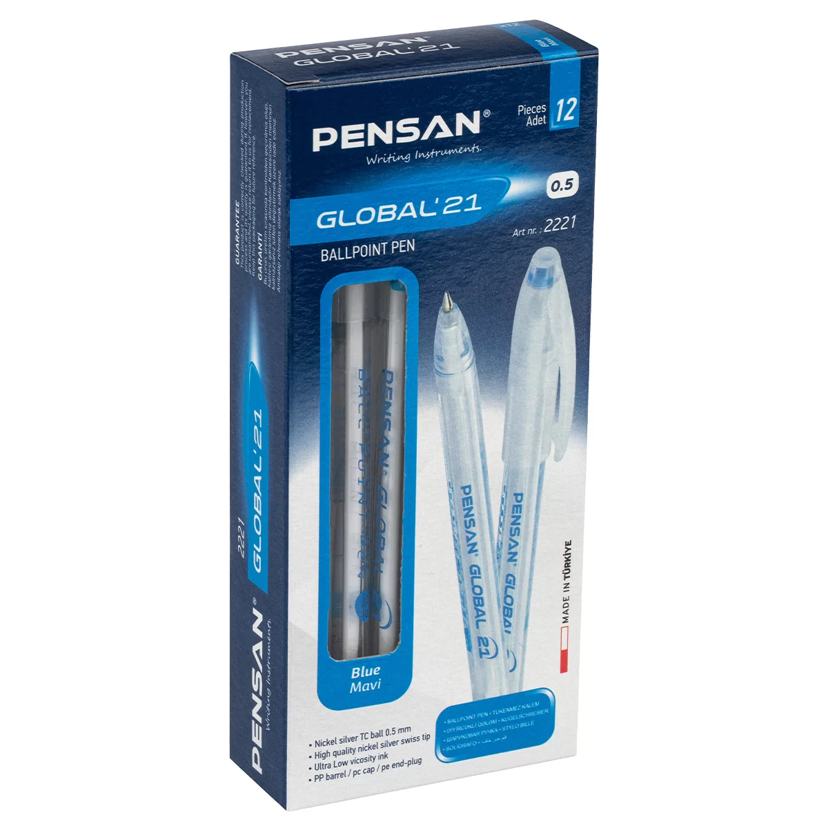 Ручка шариковая PENSAN Global, 0.5 мм, синяя