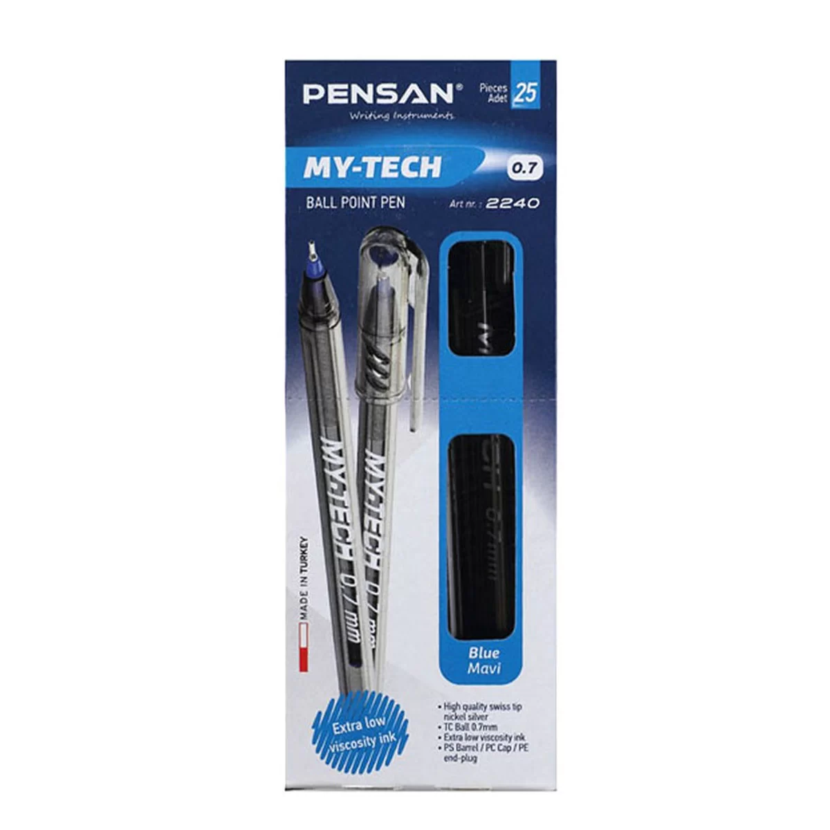 Ручка шариковая PENSAN My-Tech, 0.7 мм, синяя 