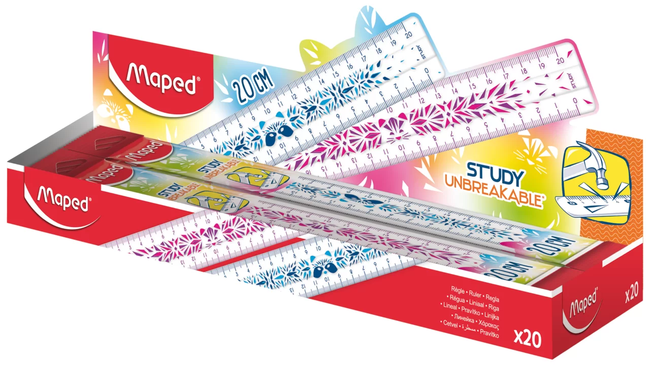 Rigla din plastic MAPED Study Fancy, 20cm