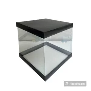 Cutie p-u cadouri transparenta alba, 25x25x20 cm