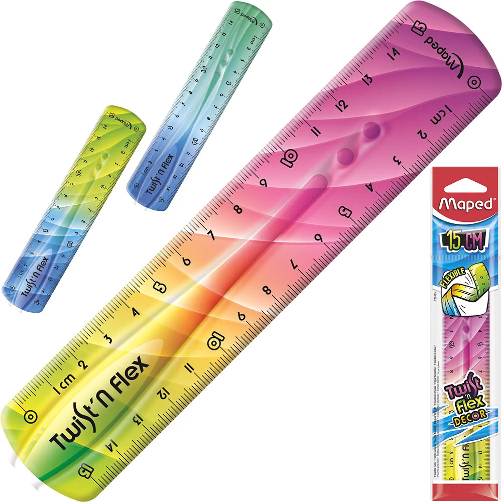 Rigla din plastic MAPED Twist'n Flex Deco, 15cm