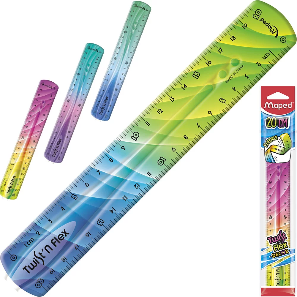 Rigla din plastic MAPED Twist'n Flex Deco, 20cm