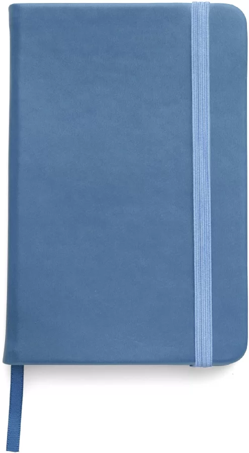 Ежедневник недатир. A6, 110 л, резинка, линия, голубой