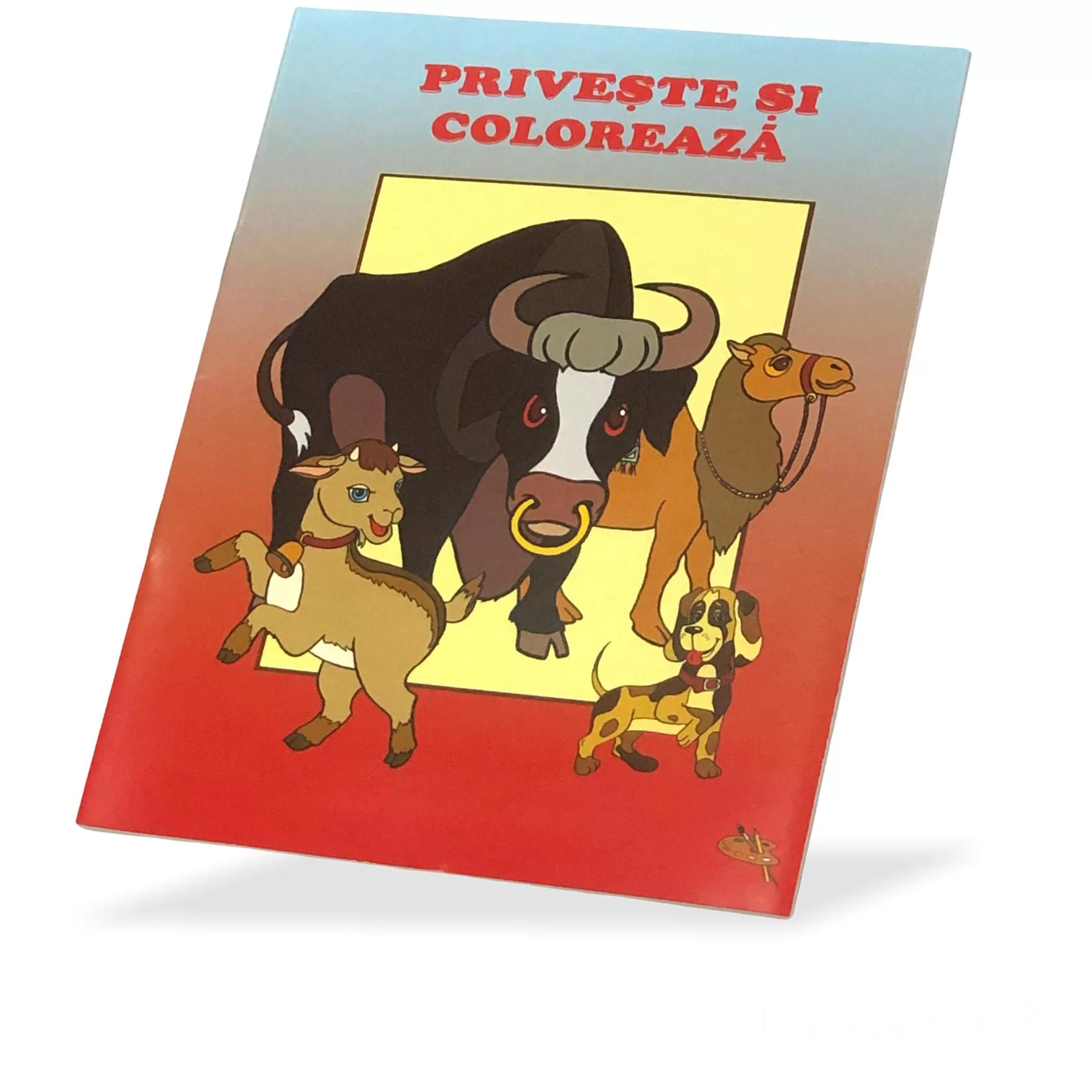 Carte de colorat Priveste si coloreaza Animale domestice
