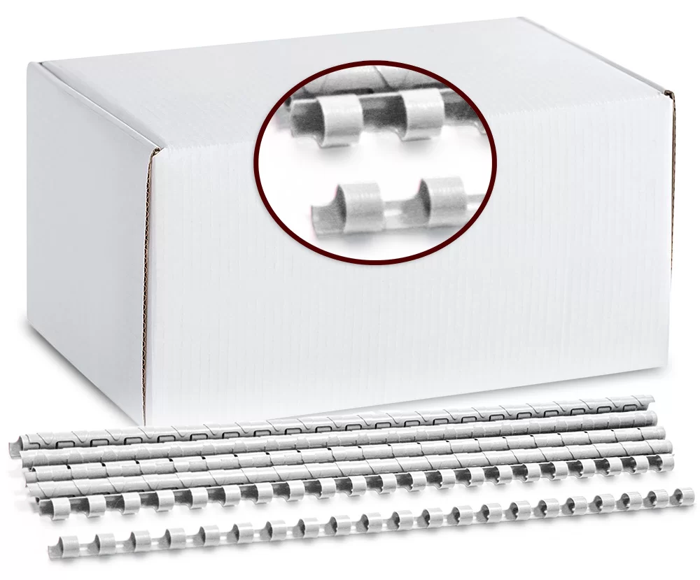 Inele din plastic ARGO A4, 6mm, 100 bucati, alb