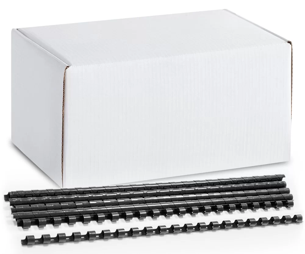 Inele din plastic ARGO A4, 6mm, 100 bucati, negru