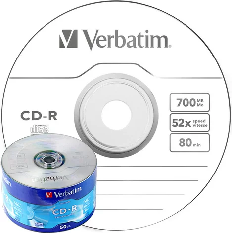 CD-R VERBATIM 52x/700, 50 bucati, spindle 43787