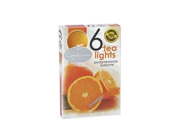 Lumanari pastile aromatizate, 3.8cm, 4ore, Oranj, 6 buc.