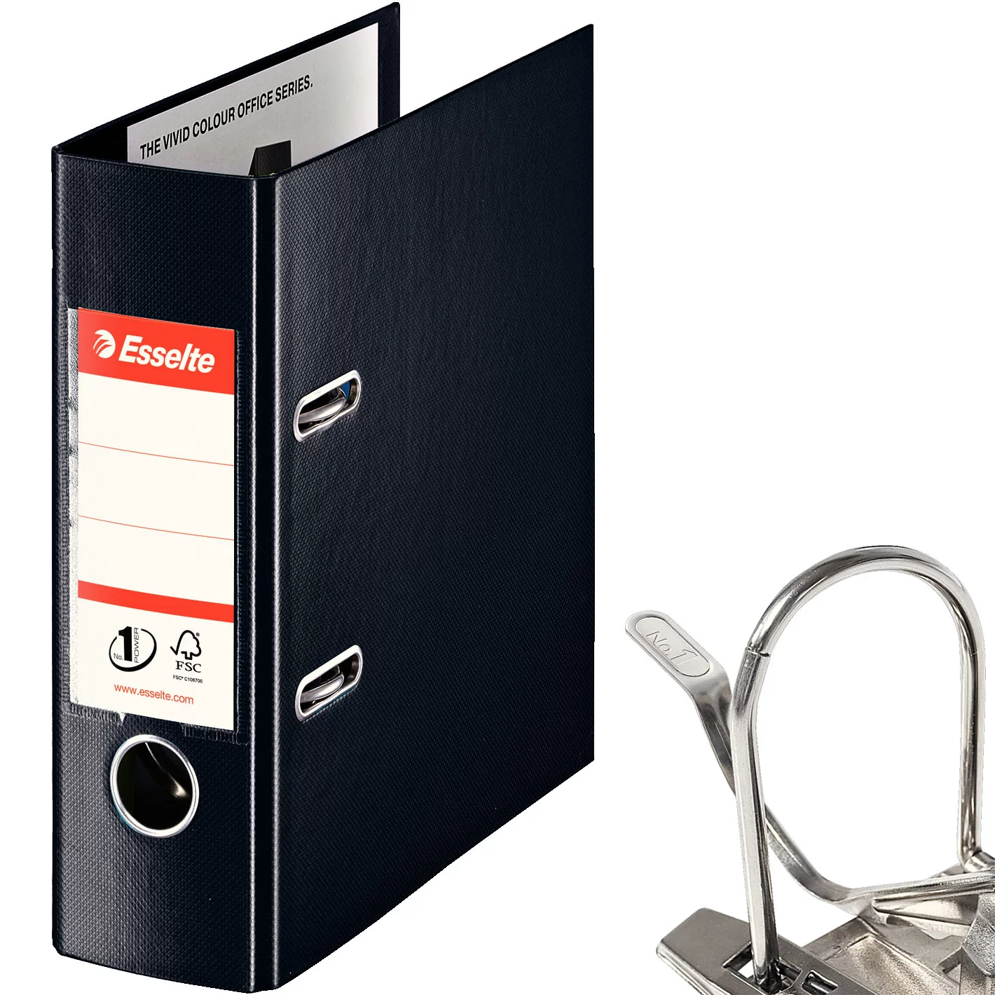 Biblioraft ESSELTE Standard A5, 75mm, PP, negru
