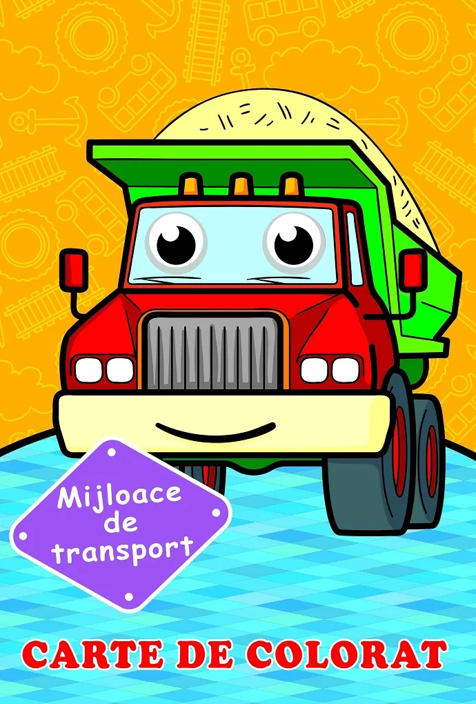 Carte de colorat Mijloace de transport (cu ochisori)