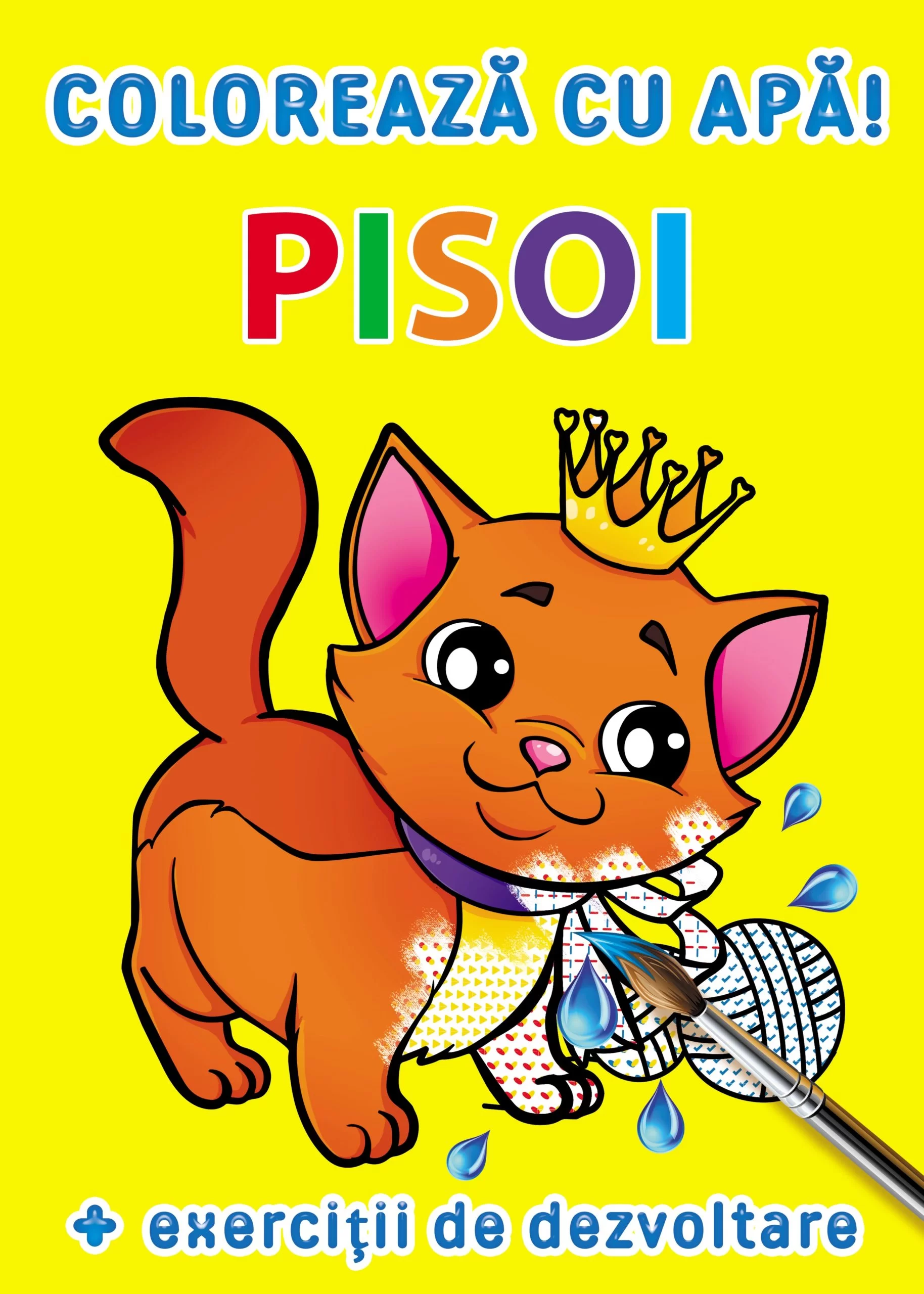 Carte de colorat Coloreaza cu apa. Pisoi