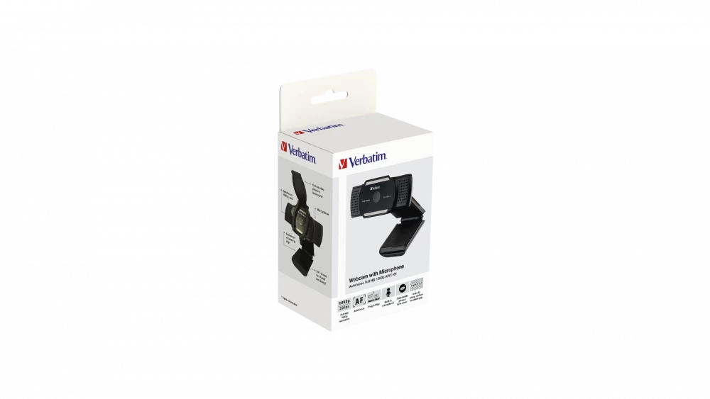 Camera Web VERBATIM AWC-01, Full HD 1080p, negru