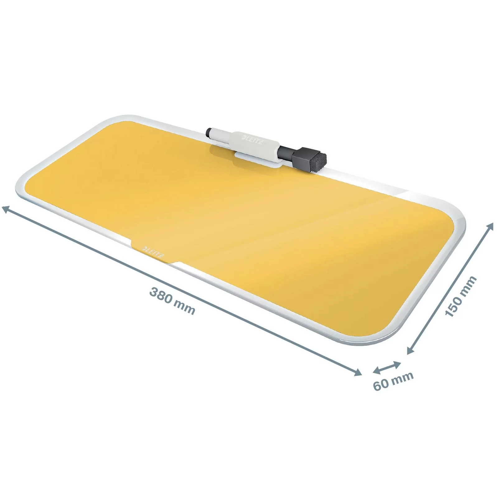 Tabla din sticla LEITZ Cosy 38х15 cm, p-u birou, galbena