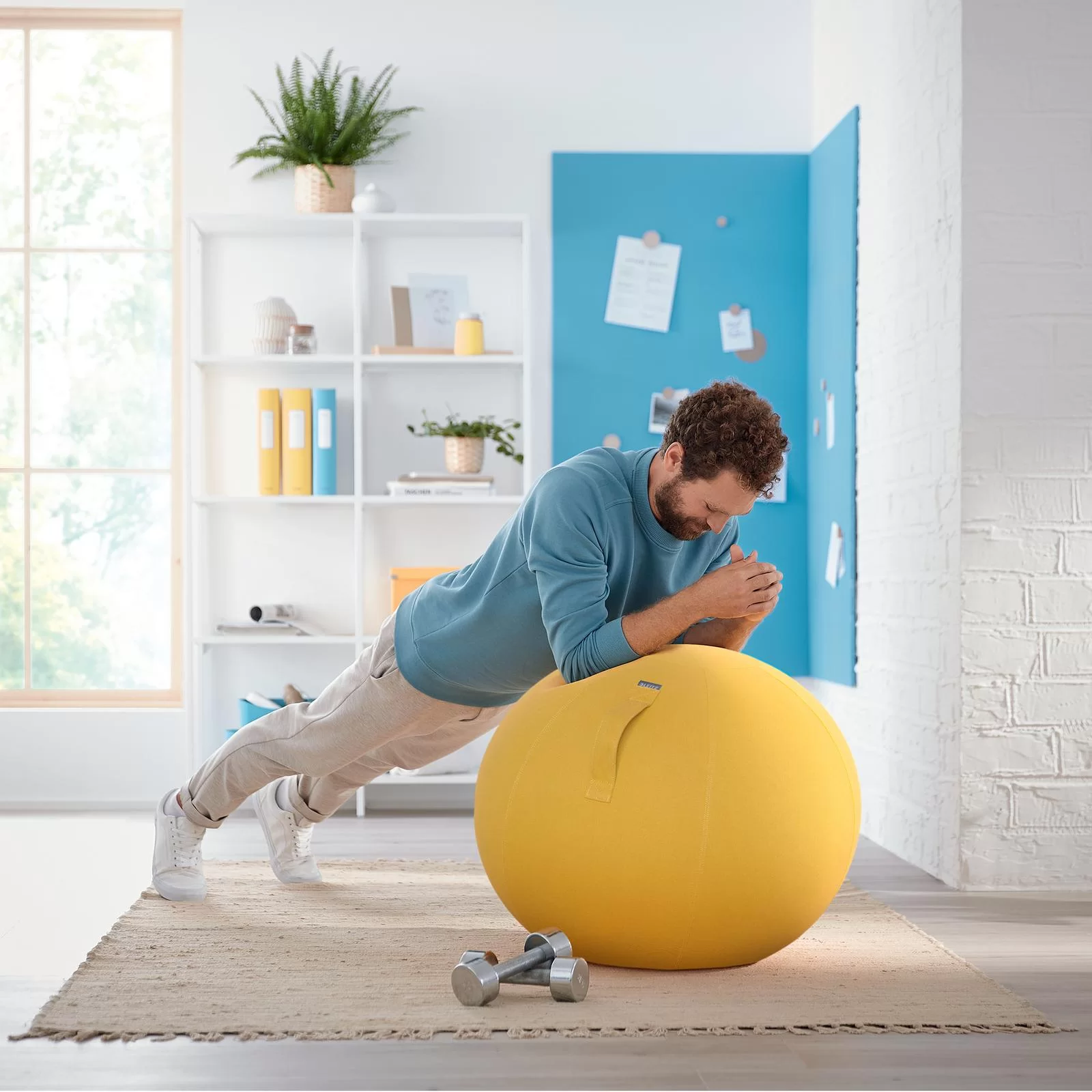 Minge LEITZ Cosy, pentru sezut si fitness, galbena