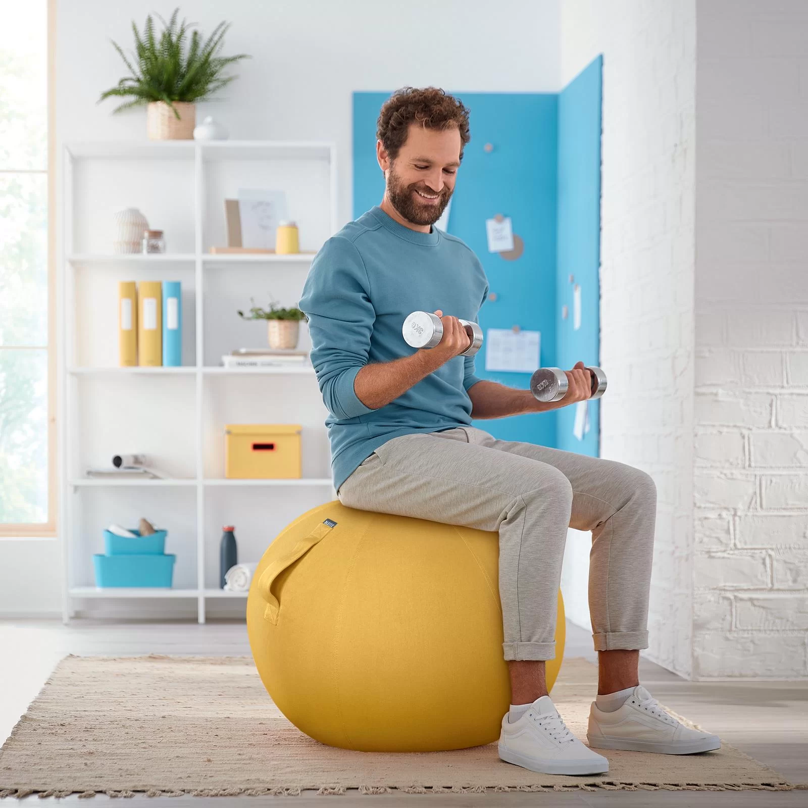 Minge LEITZ Cosy, pentru sezut si fitness, galbena