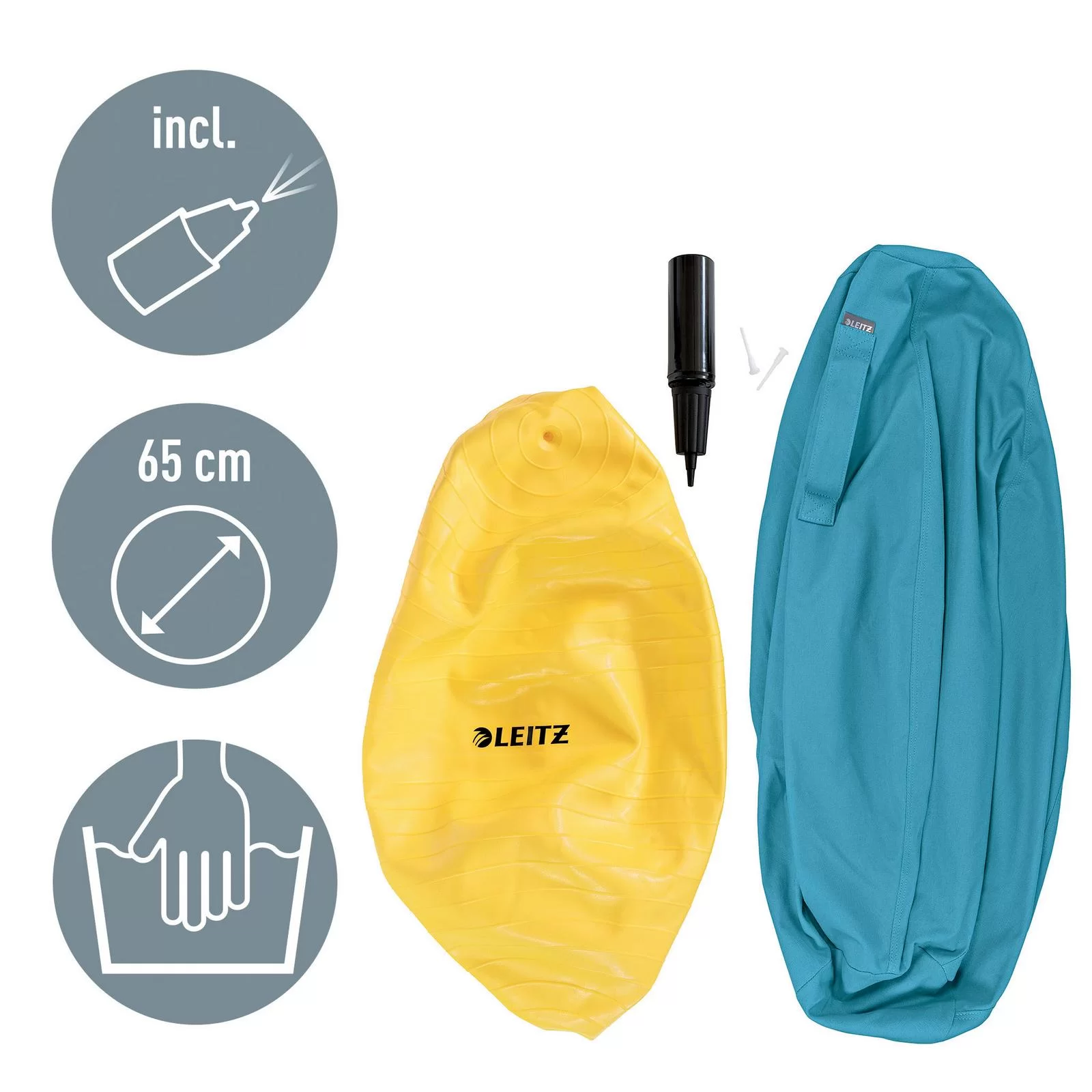 Мяч LEITZ Cosy, для сидения и фитнеса, синий