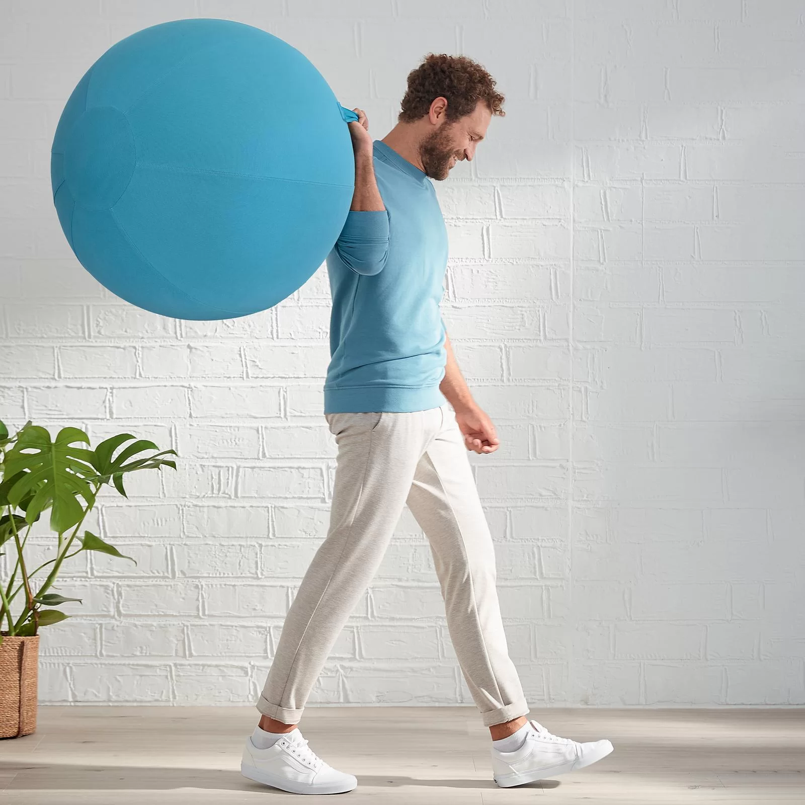 Мяч LEITZ Cosy, для сидения и фитнеса, синий